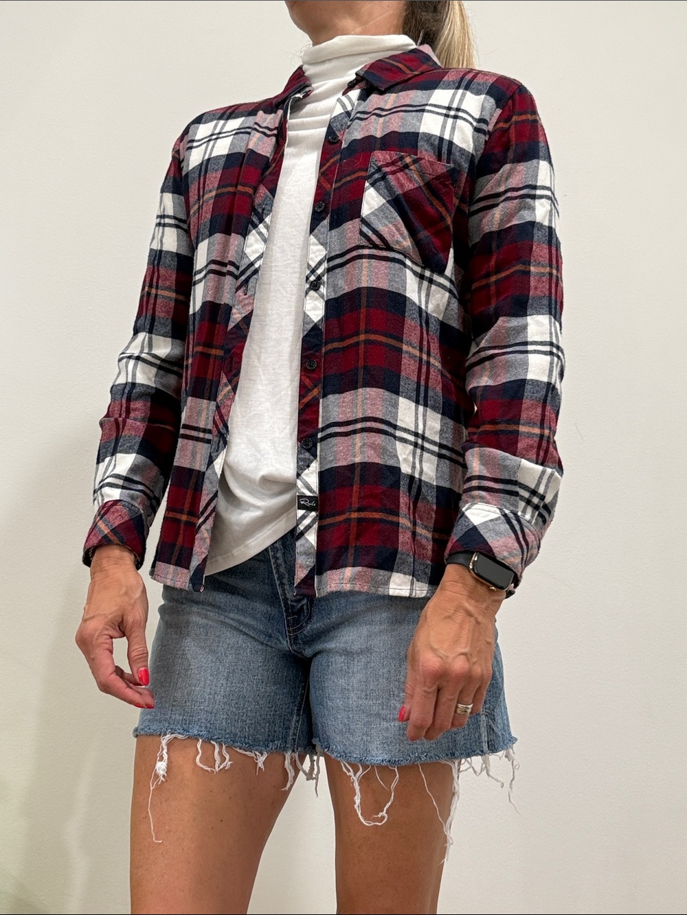 Rails Red, Navy & White Plaid Button-Down Shirt